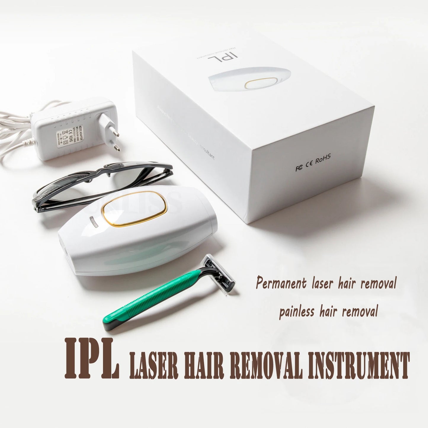 Professional IPL Laser Hair Remover – Long-Lasting Face & Body Hair Removal for Women & Men