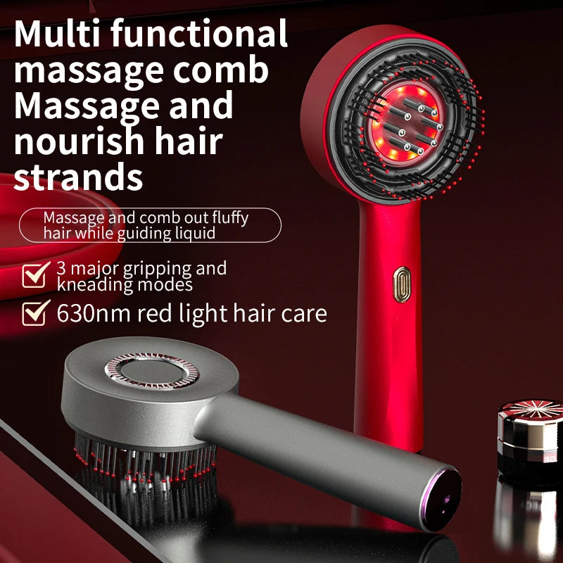 Microcurrent Scalp Massager with 630nm Red Light – Hair Growth & Anti-Hair Loss