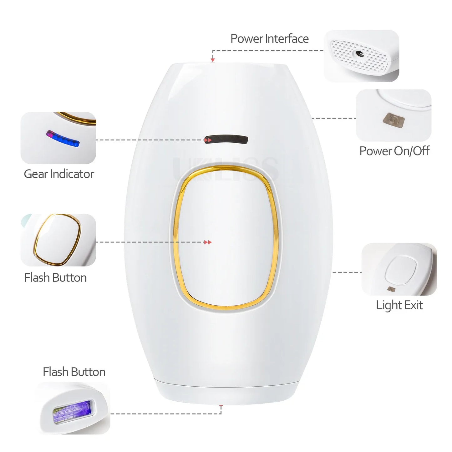 Professional IPL Laser Hair Remover – Long-Lasting Face & Body Hair Removal for Women & Men