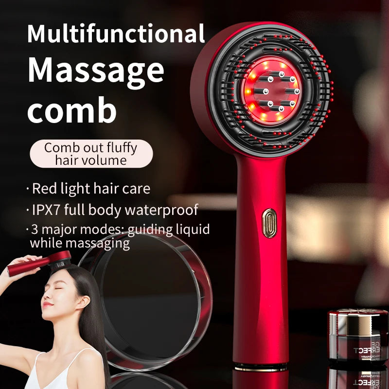 Microcurrent Scalp Massager with 630nm Red Light – Hair Growth & Anti-Hair Loss