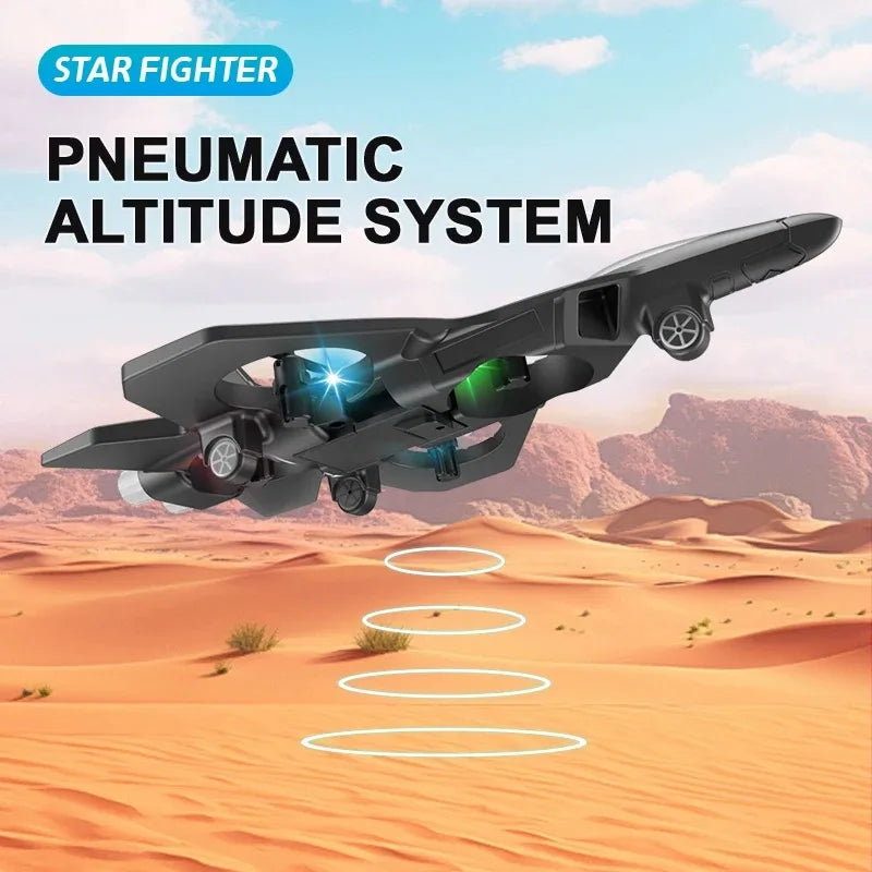 RC Fighter Jet – 360° Spins, LED Lights & Crash-Resistant Foam