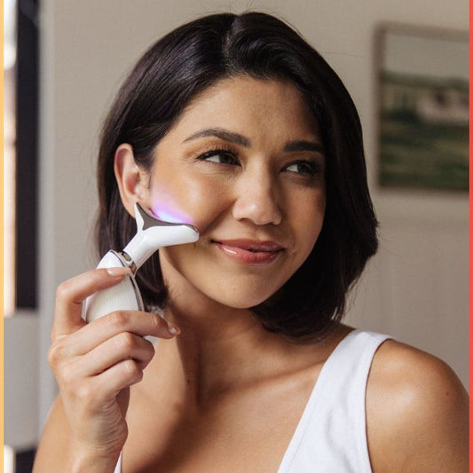 Appareil de massage visage EMS à lumières LED – Raffermissant & Anti-âge