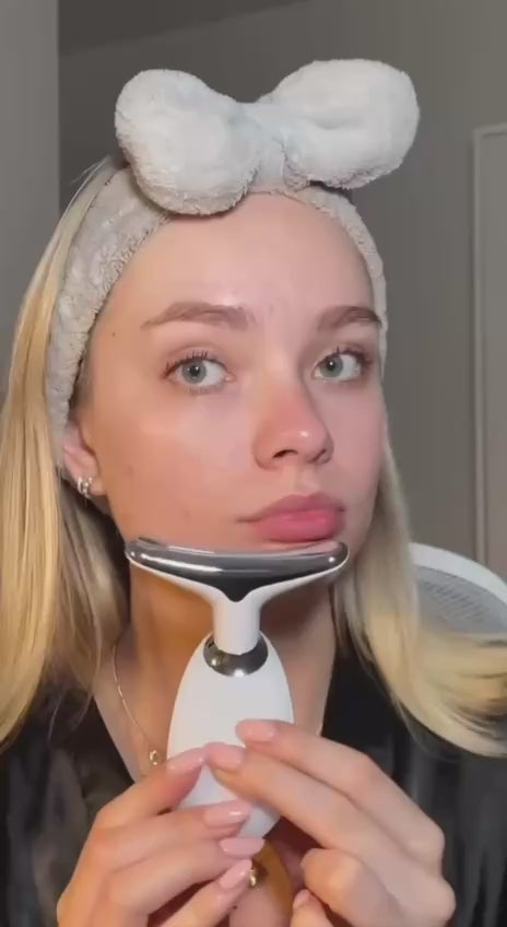 Appareil de massage visage EMS à lumières LED – Raffermissant & Anti-âge